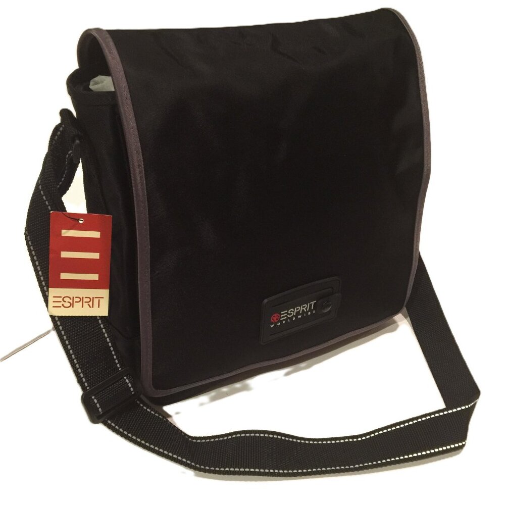 ESPRIT VINTAGE Messenger Crossbody Bag - Black NEW with Tags